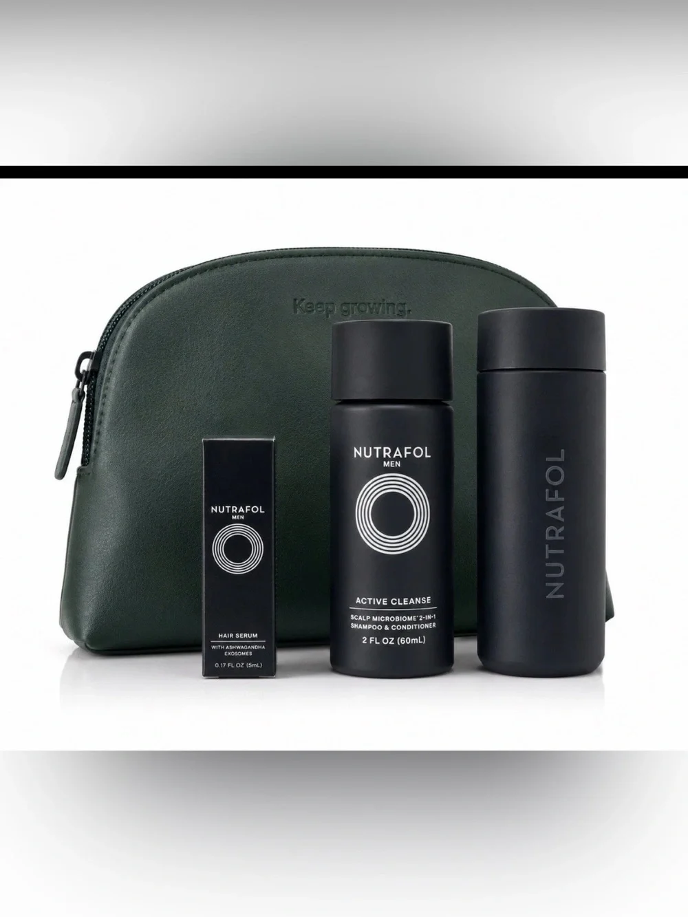 Nutrafol Men Travel Kit Serum Cleanse Capsule Case Pouch Set